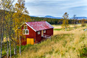 autumn, buildings, cowshed, farms, house, installations, Jamtland, landscapes, mire