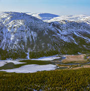 aerial photo, aerial photo, aerial photos, aerial photos, Bydalen, canyon, Drommen, Dromskran, drone aerial, drnarbild, drnarfoto, geology, Hglekardalen, Jamtland, landscapes, mountain, notch, Oviksfjallen, spring