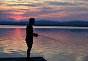 ambience, anglers, angling, atmosphere, fishing, lake, red, reel, silhouette, sky, spin fishing, summer, sunset, vacation, watercourse