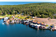 aerial photo, aerial photo, aerial photos, aerial photos, Angermanland, boat house, cabins, drone aerial, drnarfoto, fishing village, installations, Norrfllsviken, port, summer