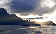 bridge, evening sun, fjord, fjordlandskap, landscapes, Lofoten, Norway, sunrise, sunset