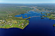 aerial photos, aerial pictures, bridge, E45, Hammerdal, Hammerdalsbron, Hammerdalssj�n, Jamtland, summer
