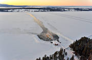 aerial photo, aerial photo, aerial photos, aerial photos, car ferry, drone aerial, drnarfoto, ferry, frjeled, frjelge, ison, ice iland, Jamtland, landscapes, Norderon, Sunne, winter