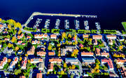 aerial photo, aerial photo, aerial photos, aerial photos, autumn, boat harbour, drone aerial, drnarfoto, Froson, Frs bthamn, harbour, Jamtland, Ostersund, port, small-boat harbour, stder