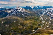aerial photo, aerial photo, aerial photos, aerial photos, drone aerial, drnarbild, drnarfoto, Gisuris, landscapes, Lapland, mountain stream, Nijak, Sarekjhkk, Sierggajhk, summer