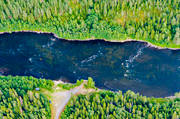 aerial photo, aerial photo, aerial photos, aerial photos, drone aerial, drönarfoto, fishing spots, Gråmäraforsen, Jamtland, Langan, river, summer