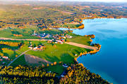 aerial photo, aerial photo, aerial photos, aerial photos, autumn, drone aerial, drönarfoto, farms, Haxäng, Jamtland, Lockne lake, villages
