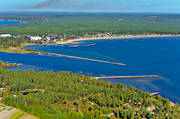 aerial photo, aerial photo, aerial photos, aerial photos, autumn, bathing, buildings, drone aerial, drnarfoto, hotell, installations, konferenshotell, kurort, landscapes, North Bothnia, Pite havsbad, Pitea, Pite havsbad, playa, samhllen, sandy, sea bathe