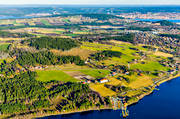 aerial photo, aerial photo, aerial photos, aerial photos, autumn, car ferry, drone aerial, drnarfoto, ferry, Froson, hrke, Jamtland, Kungsgrdsviken, Ostersund, stder