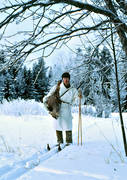 female roe deer, hunter, hunting, roedeer hunting, venison, winter