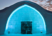 door, entrance, hotell, ice-art, installations, ishotellet, Jukkasjarvi, Lapland, mid-winter, polar night, winter