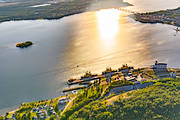 aerial photo, aerial photo, aerial photos, aerial photos, drone aerial, drnarfoto, evening, harbour, isbrytare, Lulea, North Bothnia, stder, summer, sunset