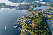 aerial photo, aerial photo, aerial photos, aerial photos, drone aerial, drnarfoto, harbour, isbrytare, Lulea, North Bothnia, stder, summer