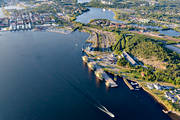 aerial photo, aerial photo, aerial photos, aerial photos, drone aerial, drnarfoto, Grsjlfjrden, harbour, isbrytare, Lulea, North Bothnia, stder, summer