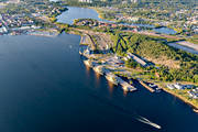 aerial photo, aerial photo, aerial photos, aerial photos, drone aerial, drnarfoto, Grsjlfjrden, harbour, isbrytare, Lulea, North Bothnia, stder, summer