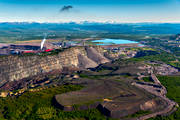 aerial photo, aerial photo, aerial photos, aerial photos, drone aerial, drnarfoto, jrnmalm, Kiruna, Kirunagruvan, Lapland, mine, stder, summer