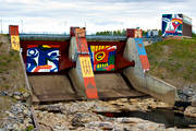 coloring, dam, dam, engineering projects, gaps, hydroelectric installation, Jokkmokk, Lapland, Lindström, power plants, samhällen, works of art