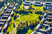 aerial photo, aerial photo, aerial photos, aerial photos, autumn, drone aerial, drnarfoto, Jamtland, Krfltet, Ostersund, park, residential area, stder