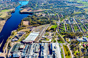aerial photo, aerial photo, aerial photos, aerial photos, Borlnge, Dalarna, Dallven, drone aerial, drnarfoto, Kvarnsveden, papermill, spring, stder, Yttermora