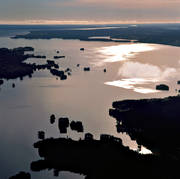 aerial photo, aerial photo, aerial photos, aerial photos, drone aerial, drnarfoto, Hallen, islands, islands, Jamtland, landscapes, summer, sunset, twilight, evening twilight, dusk