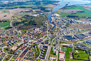 aerial photo, aerial photo, aerial photos, aerial photos, drone aerial, drönarfoto, Köping, Köpingsån, spring, städer, Västmanland