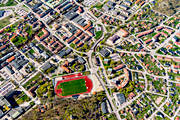 aerial photo, aerial photo, aerial photos, aerial photos, drone aerial, drönarfoto, Köping, sports field, spring, städer, Västmanland