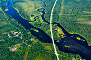 aerial photo, aerial photo, aerial photos, aerial photos, drone aerial, drönarfoto, fishing spots, Jamtland, Langan, river, summer
