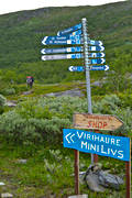 alpine hiking, ledskyltar, national park, Padjelanta, sign, signs, Staloluokta, summer, äventyr