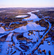 aerial photo, aerial photo, aerial photos, aerial photos, drone aerial, drönarfoto, Herjedalen, Ljusnan, samhällen, Sveg, winter