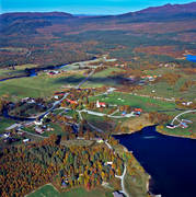 aerial photo, aerial photo, aerial photos, aerial photos, autumn, drone aerial, drönarfoto, Herjedalen, landscapes, Ljusnedal, Ljusnedalssjön, samhällen