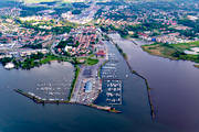 aerial photo, aerial photo, aerial photos, aerial photos, boat harbour, drone aerial, drnarfoto, Mariestad, port, small-boat harbour, stder, summer, Vnern, Vstergtland