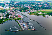 aerial photo, aerial photo, aerial photos, aerial photos, boat harbour, drone aerial, drönarfoto, Mariestad, port, small-boat harbour, städer, summer, Vänern, Västergötland