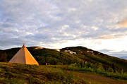 evening sun, Gallivare, Jukkasjarvi, landscapes, Lapland, midnattssol, samiskt tlt, summer, sun, sunset, teepee, tent, tent teepee, tipi