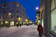 city, city environment, evening, Jamtland, Ostersund, storgatan, stder, winter