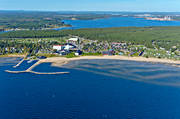 aerial photo, aerial photo, aerial photos, aerial photos, autumn, bathing, buildings, drone aerial, drnarfoto, hotell, installations, konferenshotell, kurort, landscapes, North Bothnia, Pite havsbad, Pitea, Pite havsbad, samhllen, sandy, sea bathe