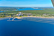 aerial photo, aerial photo, aerial photos, aerial photos, autumn, bathing, buildings, drone aerial, drnarfoto, hotell, installations, konferenshotell, kurort, landscapes, North Bothnia, Pite havsbad, Pitea, Pite havsbad, playa, samhllen, sandy, sea bathe