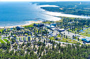 aerial photo, aerial photo, aerial photos, aerial photos, autumn, bathing, buildings, drone aerial, drnarfoto, hotell, installations, konferenshotell, kurort, landscapes, North Bothnia, Pite havsbad, Pitea, Pite havsbad, samhllen, sandy, sea bathe