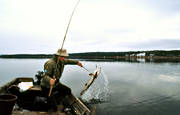 angling, boat, fishing, northern pike fishing, pike, reel, reel fishing, rowboat, spin fishing, spinning