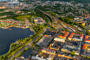 aerial photo, aerial photo, aerial photos, aerial photos, banvall, centre, Coop, drone aerial, drnarfoto, landscapes, North Bothnia, Pitea, railway, samhllen, summer