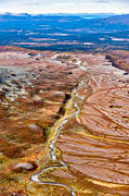 aerial photo, aerial photo, aerial photos, aerial photos, autumn, drone aerial, drnarbild, drnarfoto, Grondalen, Issjdalen, istidslmningar, istidsrester, istidslvar, Jamtland, landscapes, pits of dead ice, plateau, table, plater, pyramider, pyramiderna, sediment, Valadalen