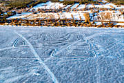 aerial photo, aerial photo, aerial photos, aerial photos, drone aerial, drnarbild, drnarfoto, Great Lake, ice track, Jamtland, Ope, plowed, season, seasons, villages, winter
