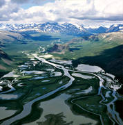 aerial photo, aerial photo, aerial photos, aerial photos, drone aerial, drnarfoto, landscapes, Lapland, mountain, national park, national parks, participate landscape, Rapa Valley, Sarek, summer, valley