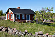 archipelago, cottage, farm, house, red, red-painted, land
