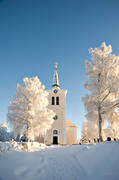 ambience, ambience pictures, atmosphere, birches, buildings, christmas ambience, church, churches, cold, cold, frosty, Jamtland, Revsund, Revsunds, season, seasons, snow, winter