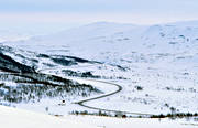 landscapes, Lapland, mountain road, road, Stekenjokk, winter, winter road