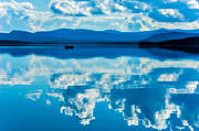 boat, landscapes, Lapland, rowing-boat, Saggat, summer