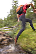 creek, jogg, mire, mountain, run, runner, running, sport, summer, various, wet