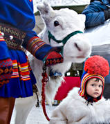 children, culture, Jokkmokk, Jokkmokks Marknad, market, reindeer, renrajd, saami boy, saami outfit, saami person, samhällen, sami culture, tradition, vintermarknad