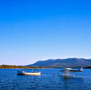 autumn, Jamtland, landscapes, mountain, mountain lake, Sall lake, Sallsjo, seaplane, Western mountain