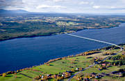 aerial photo, aerial photo, aerial photos, aerial photos, bridge, bridges, drone aerial, drnarfoto, Great Lake, Jamtland, landscapes, Oviken, sannsundet, Sannsundsbron, summer